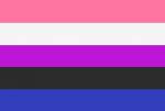 Genderfluid-FLagge:rosa-weiß-violett-schwarz-blau