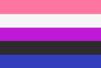 Genderfluid-FLagge:rosa-weiß-violett-schwarz-blau