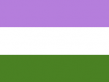 Genderqueer-Flagge: lila-weiß-grün