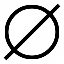 Durchschnitt-Symbol (durchgestrichener Kreis) als Zeichen für Neutrois